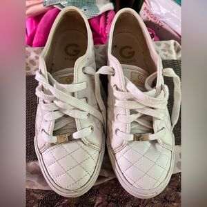 G by Guess shoes. White in color with gold accent guess tones. Size 8.5